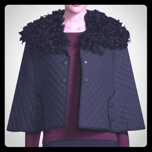 Becken Quilted Cotton and Shearling Capelet